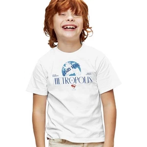 Superman 2025 Metropolis Kids T Shirt for Youth, White, 3-13 Years - Picture 1 of 6