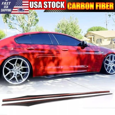 Labio de extensión de faldón lateral de carbono real para BMW F06 650i Gran Coupé MSport M6 sedán Foto 1 de 4