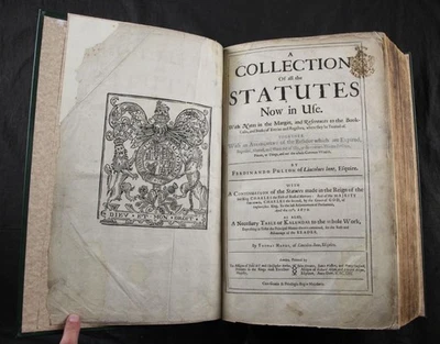 1670 PULTON, COLLECTION OF STATUTES, LAW, KING CHARLES II, FIRST EDITION, FOLIO - Image 1 of 4