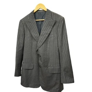 Gucci Authentic Suit Stripe Single Jacket Men's Size 48 color gray 100% wool - Picture 1 of 8
