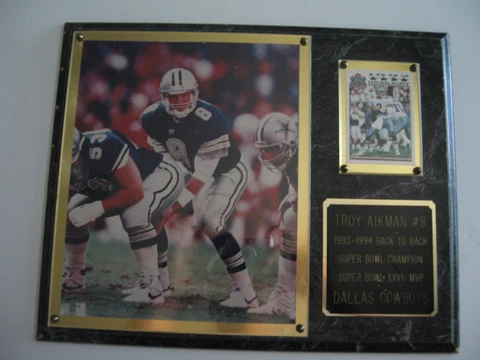 TROY AIKMAN #8 - TRADING CARD/PLAQUE FRAMED/MOUNTED - 15" X 12" Cover