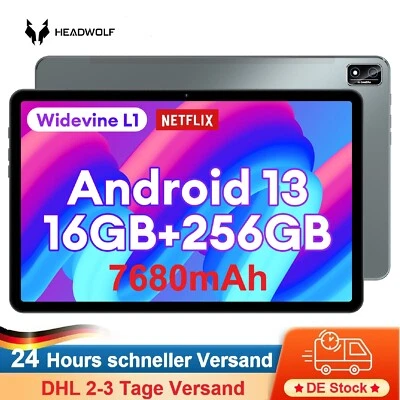 Headwolf Tablet PC 16GB RAM+256GB 11 Zoll Android 13 Tablet 7680mAh Dual SIM 4G - Bild 1 von 4