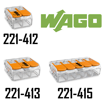 WAGO Klemmen 221 SET Hebelklemme 221-412 | 221-413 | 221-415 Compact Dosenklemme • 74.99€