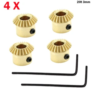 0,5M-20T Metall Schirmzahn Kegelrad Stirnmotor Getriebe 20 Zähne 3mm Bohrung 4X - Bild 1 von 6