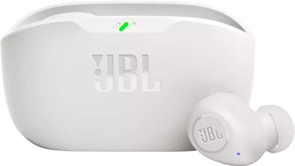 JBL Vibe Buds True Wireless Headphones Deep Bass White Bluetooth Workout