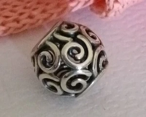 Pandora Silver Openwork Swirls Ocean Breeze Charm #790896 Filagree - Picture 1 of 4