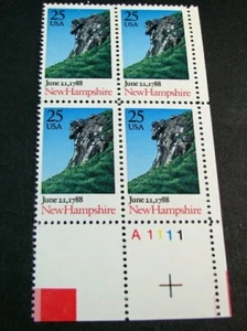 US Plate Blocks Stamp Scott# 2344 New Hampshire 1988 MNH L480 - Picture 1 of 1