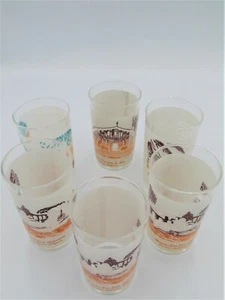 VINTAGE LIBBEY Set of 6 MCM CALIFORNIA MISSION Glasses Tumblers Frosted 8 oz EXC - Photo 1/6