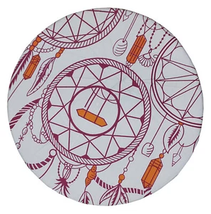 Red Mandala Roundie Round Mandala Hippie Tapestry Beach Throw Yoga Mat Bohemian - Picture 1 of 4
