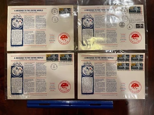 Apollo 11 SCHOEN C76 Space 1969 FDC 4 diff Covers Oversized "Message to World" - Picture 1 of 2
