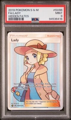 2019 Pokemon Hidden Fates # SV86 Full Art Lady PSA 9 Card MINT Trusted Seller! - Image 1 of 2
