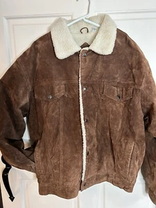 Vintage ASH CREEK Levi Style Rust Brown Corduroy Sherpa Jacket Men's Y2K Large - Picture 1 of 6