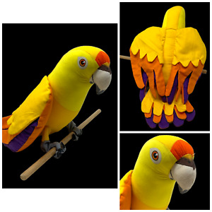 Vintage Angelitos Yellow Conure Parrot 1980s 13" Stuffed Animal Bird El Salvador