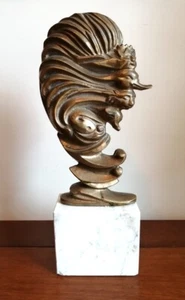 REMO BRINDISI "TESTA STILIZZATA" - Bronzo su base di marmo (Anno 1991) - Foto 1 di 7
