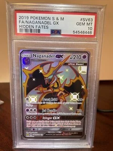 2019 Pokémon Hidden Fates Full Art Naganadel GX SV63 SV94 PSA 10 GEM MINT - Picture 1 of 6
