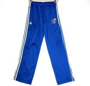 ADIDAS Kansas University Youth M 10-12 Sweatpants KU Jayhawks Logo Blue Zip Leg - Picture 1 of 8