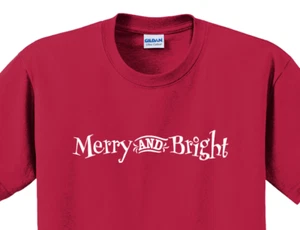 Feliz y Brillante Navidad Camiseta Manga Corta Gráfica Camiseta Unisex Ropa - Imagen 1 de 21