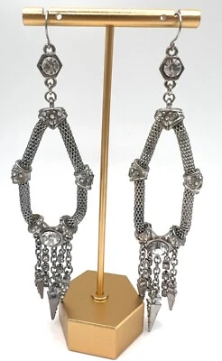 Belle Noel Kim Kardashian Palladium-Plated Glam-Rock Crystal-and-Dagger Earrings - Image 1 of 4