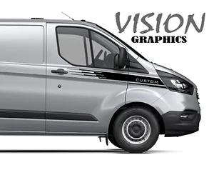 FORD TRANSIT CUSTOM SIDE STRIPES DECALS GRAPHICS FOR BOTH SIDES - Picture 1 of 4