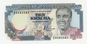 Zambia 10 Kwacha ND 1989-91 Pick 31.b UNC Uncirculated Banknote - Picture 1 of 2