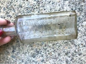 Vintage antike Sloan's N & B Liniment Boston geprägte Flasche 1800er - Bild 1 von 4
