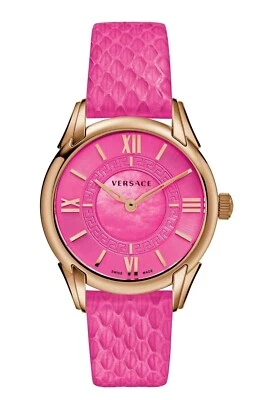 Reloj Versace para mujer Dafne esfera rosa correa de cuero - VFF070013 (PRECIO DE VENTA SUGERIDO POR EL FABRICANTE 1795 ($) Foto 1 de 4