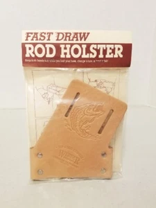 Vintage Webber Fast Draw Fishing Rod Holster, Top Grain Cowhide Leather, NIP - Picture 1 of 3