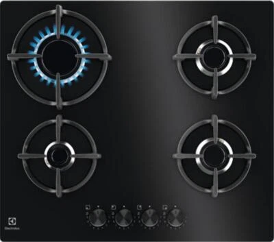 Electrolux EGG64272K piano cottura Gas Vetro Nero Da incasso 60cm Gas 4 Fornello