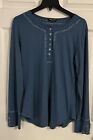 Urban Coco Women’s Blouse Long Sleeve W/Button And Embroidered Details Blue Xl