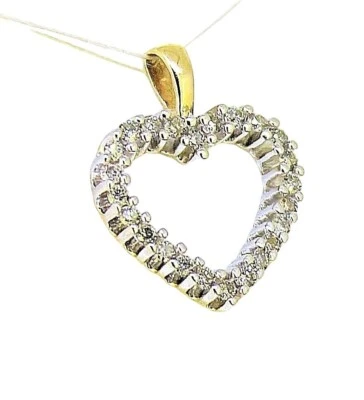 1/3 ct Diamond Heart Pendant 14k Yellow Gold 1.4g - Image 1 of 4