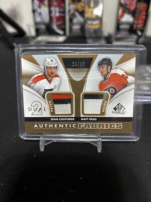 2012-13 sp game used sean couturier and matt read dual patch 24/25 - Image 1 of 2