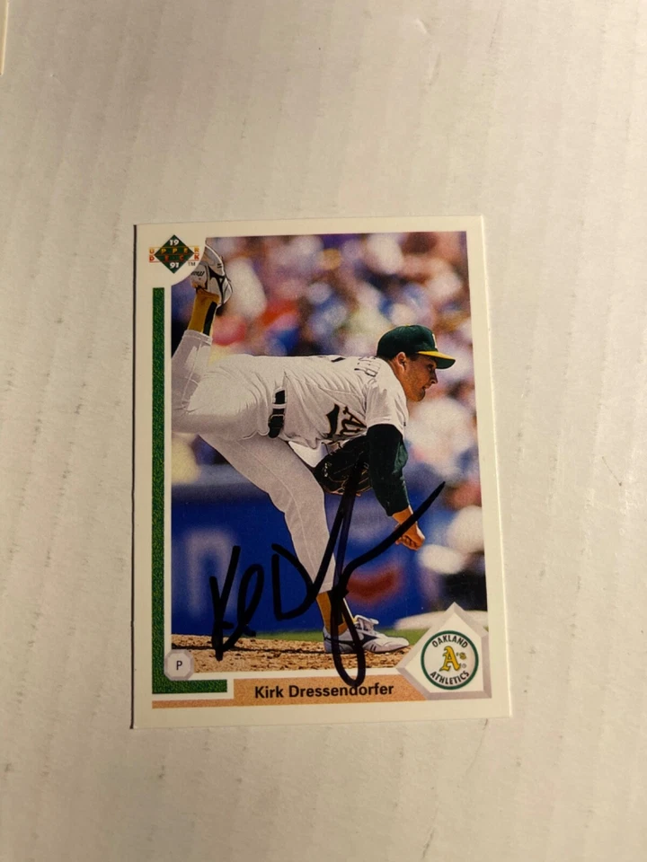 Oakland Athletics KIRK DRESSENDORFER Signed Card - Image 1 of 1