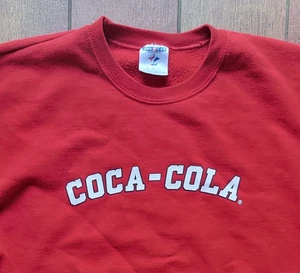 Vintage Coca-Cola Sweatshirt XL Classic Red Crewneck Spellout Logo Block Letter - Picture 1 of 7