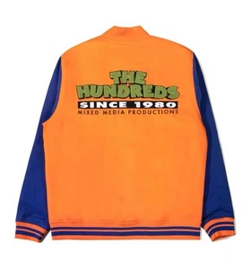 The Hundreds Mixed Media Productions Thump Letterman Giacca Nuova Ciniglia - Foto 1 di 16