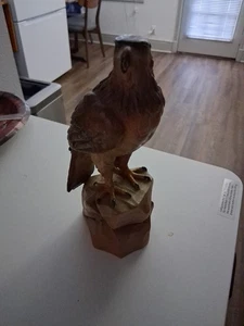  ANRI ITALY CARVED WOODEN EAGLE FIGURINE 7 1/2" SCULPTURE LIMITED EDITION LM98 - Picture 1 of 8