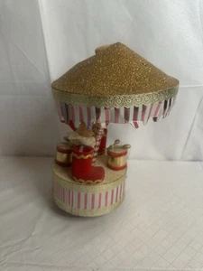 Vtg Knee Hugger ELF Carousel Music Box Christmas  Decoration Damage Japan Read - Picture 1 of 14
