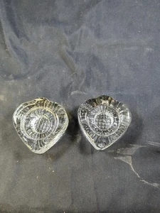 Juego de 2 candelabros cónicos vintage de cristal en forma de pala de 1" H - Imagen 1 de 6