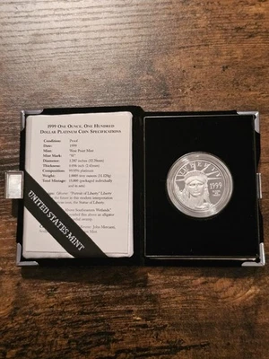1999-W American Eagle 1 oz Platinum Proof $100  - Image 1 of 4
