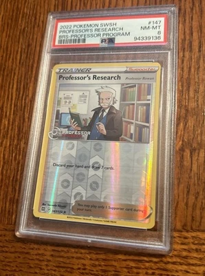 !PSA 8! Pokémon TCG Professor's Research 147/172 Professor Program Rowan Graded - Image 1 of 3