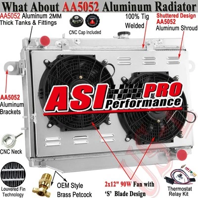 3-Rows Radiator Shroud Fan For 1998-2005 Toyota Land Cruiser HZJ105R HDJ100R MT Foto 1 de 4