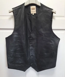 Chaleco negro de cuero real Millano para hombre - talla XL - Imagen 1 de 6
