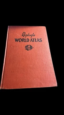 Vtg. Replogle World Atlas New Census Edition Mid-Century Maps Hardcover 1940/50s - Image 1 of 4