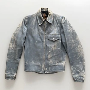 50er Jahre Harley Davidson "Traveler" Horsehide Motorrad grau Lederjacke 50s - Bild 1 von 18