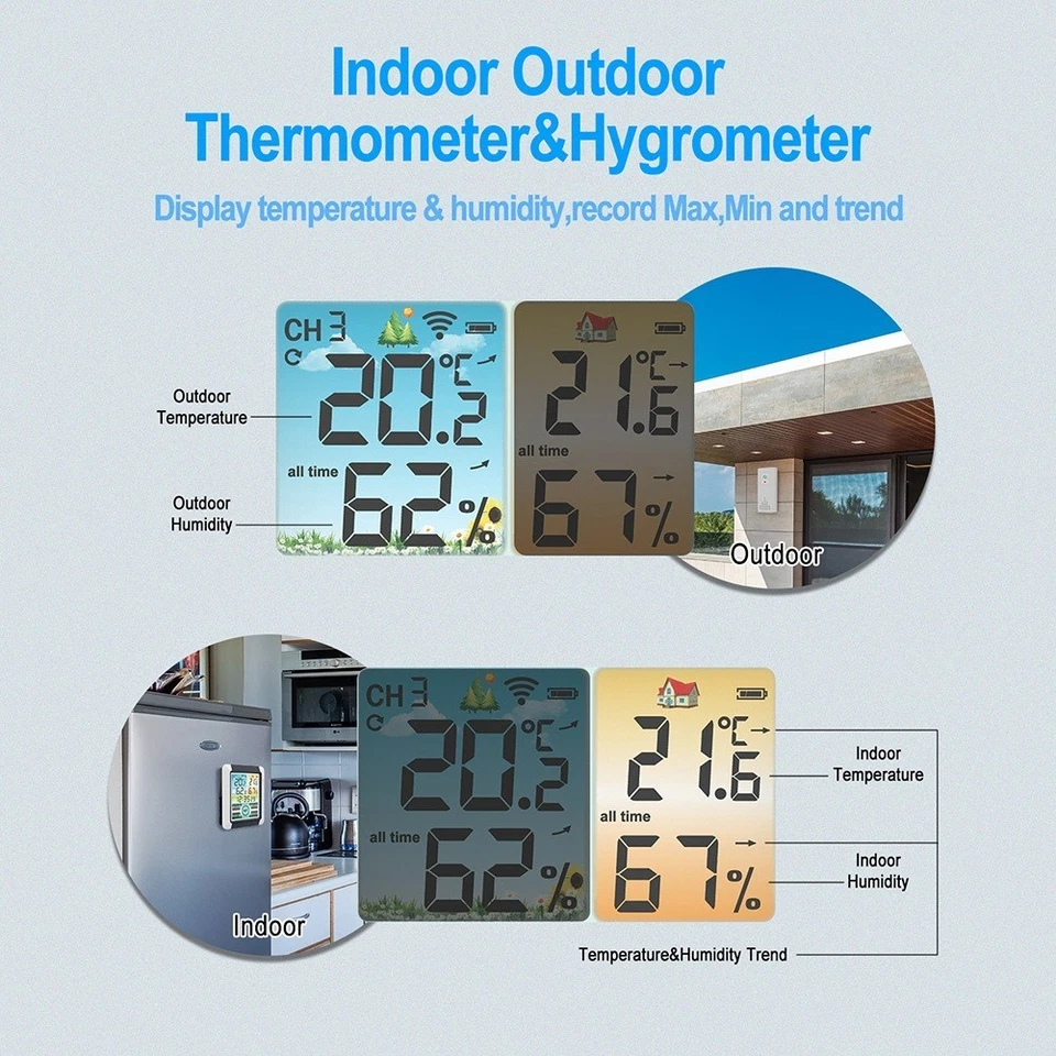 Sleek Design Digital Weather Station for Modern Home or Office Applications - Image 1 of 4