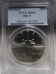 1984-P $1 OLYMPIC COMMEMORATIVE SILVER DOLLAR. PCGS MS69. -SL0169 - Picture 1 of 4
