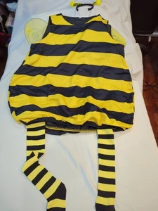 Bumblebee Costume Size 16-18 Wings Headband Bodysuit Socks Black,Yellow Cosplay - Picture 1 of 12