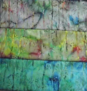 Patchworkstoff (€22/m²) 0,3 m Bali Batik Bambus 1,1m breit - Bild 1 von 2