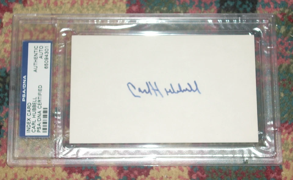 Carl Hubbell PSA DNA Certified slabbed index card Hall of Fame New York Giants - Image 1 of 1