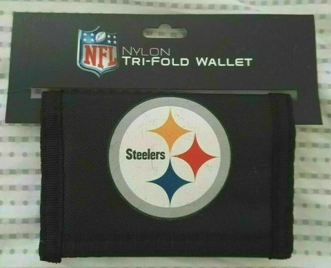 Officially Licensed NFL Pittsburgh Steelers Nylon Trifold Wallet Cover