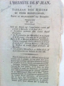 Hermite de St Jean Moeurs fetes MARSEILLAISES n°41 détais insurection Juin 1815 - Picture 1 of 2